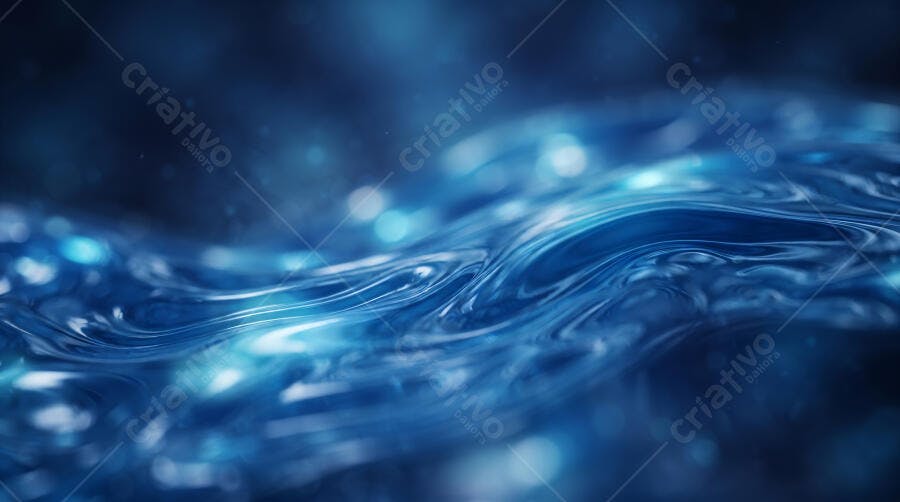 Foto Abstrata Água Ondas Azuis Brilho Fundo Escuro