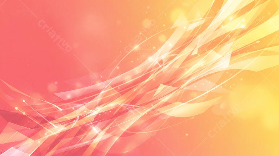 Fundo Abstrato Gradiente Laranja Rosa Linhas Curvas Brilhantes
