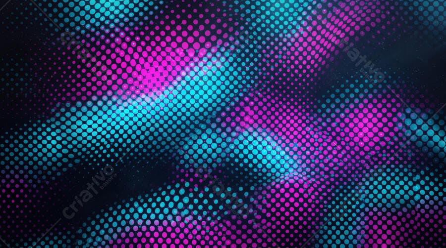 Fundo Abstrato Pontilhado Neon Azul e Rosa Escuro