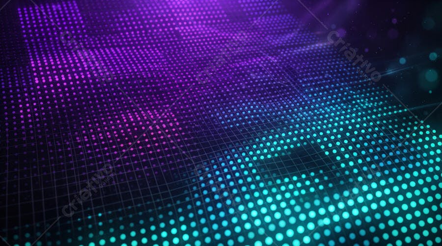 Fundo Abstrato Pontos Digitais Gradiente Roxo Azul Neon