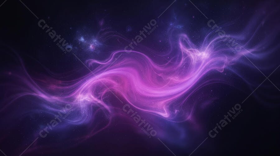 Fundo Abstrato Roxo Rosa Neon Efeito Luz Fumaça Espacial
