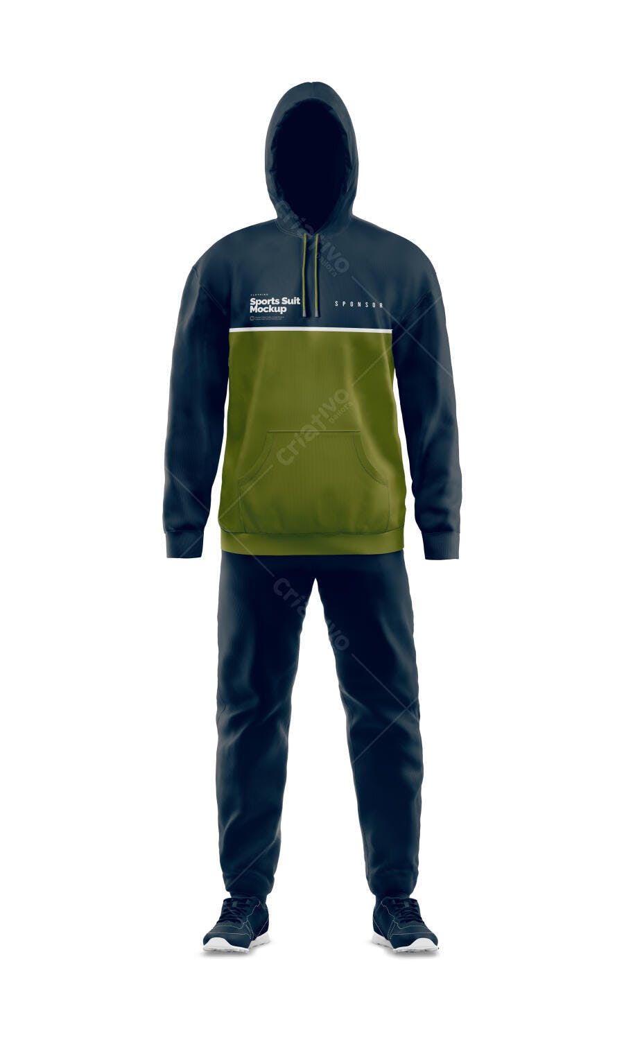 Mockup Agasalho Esportivo Moletom Calça Frontal Editável
