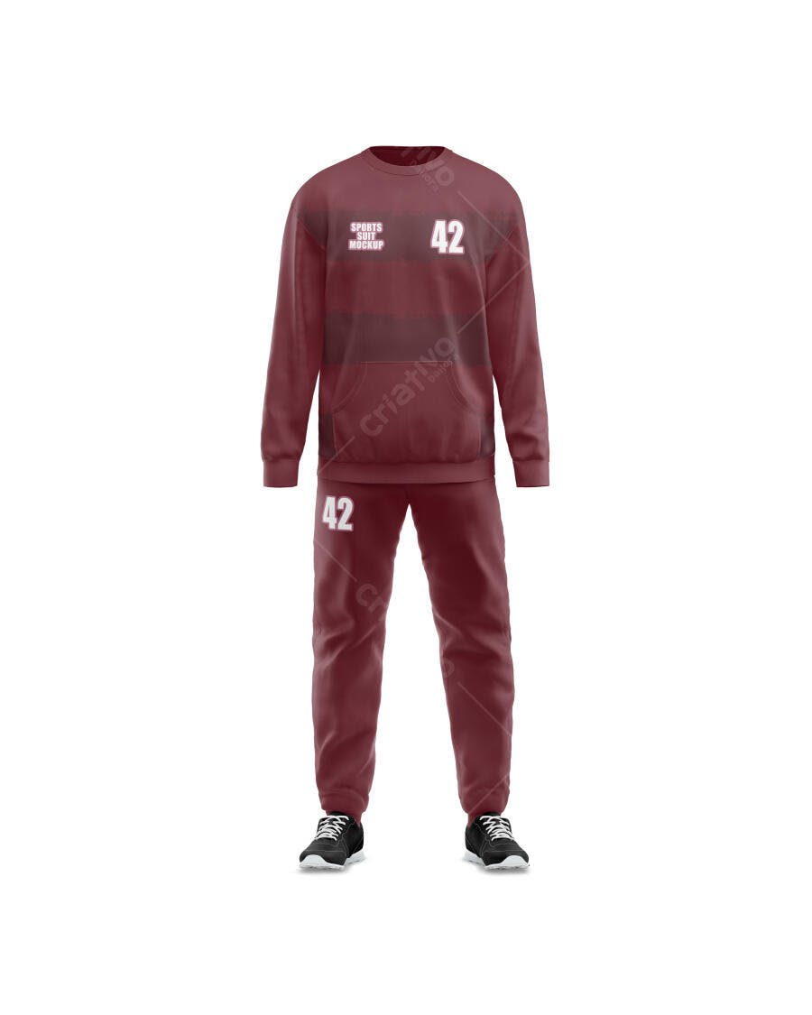 Mockup Agasalho Moletom Masculino Frontal Fundo Branco Editável