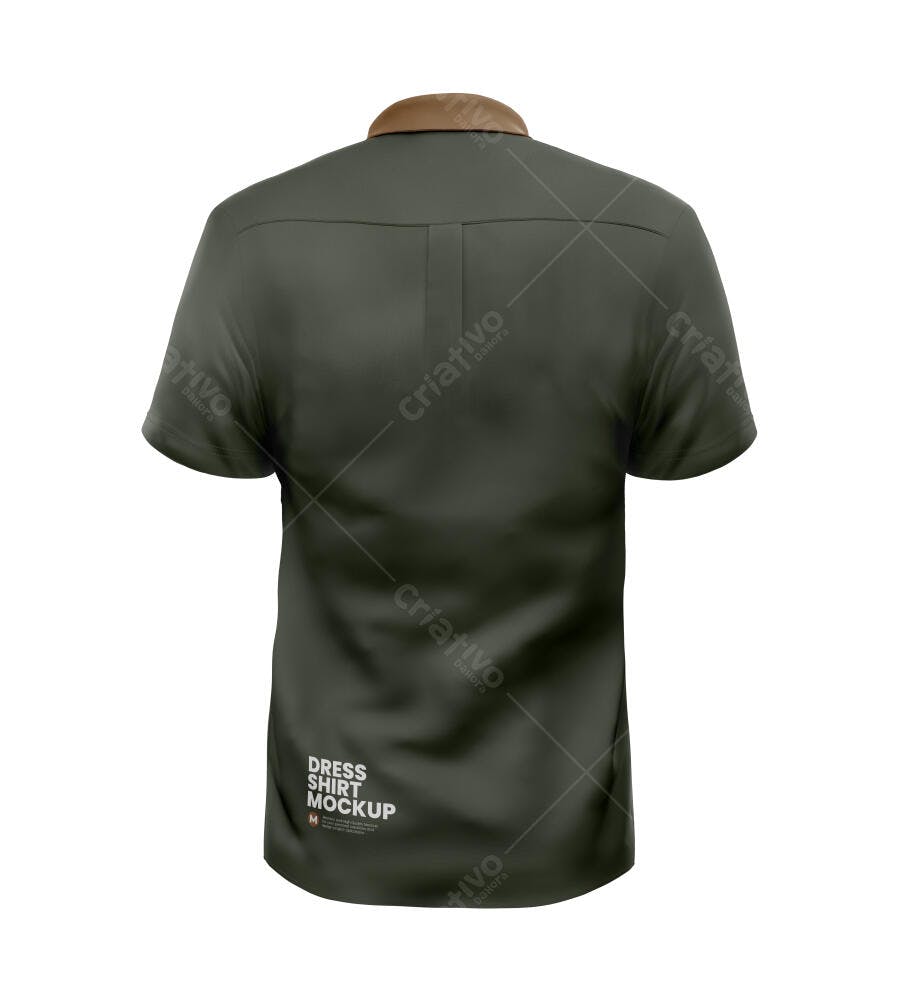 Mockup Camisa Polo Masculina Costas Fundo Branco Editável