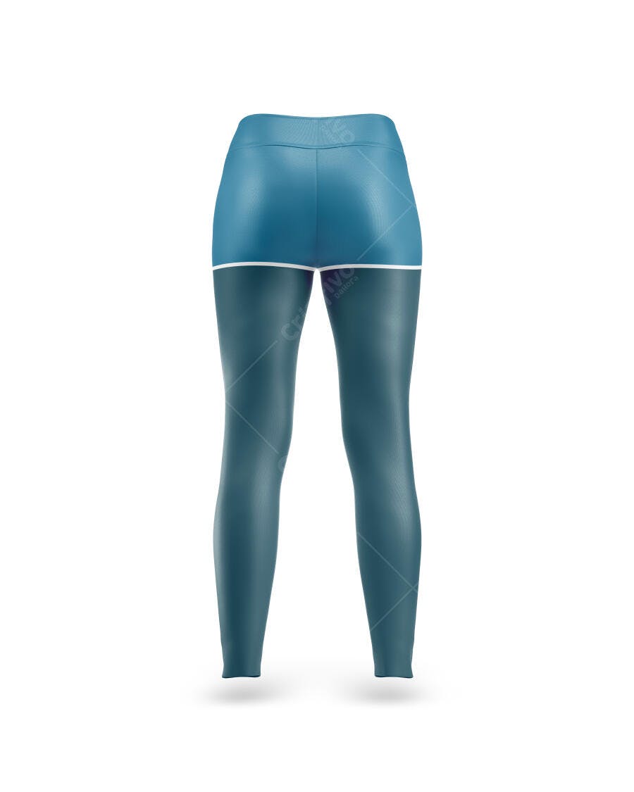Mockup Legging Fitness Feminina Costas Fundo Branco Editável