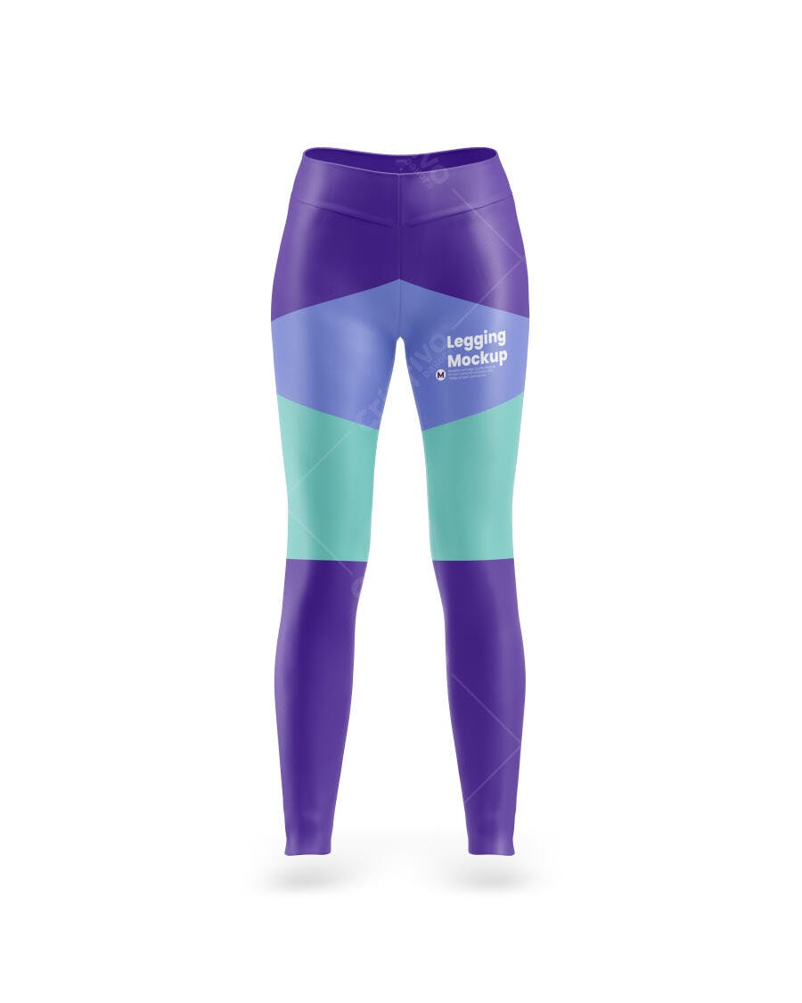 Mockup Legging Fitness Feminina Frontal Fundo Branco Editável