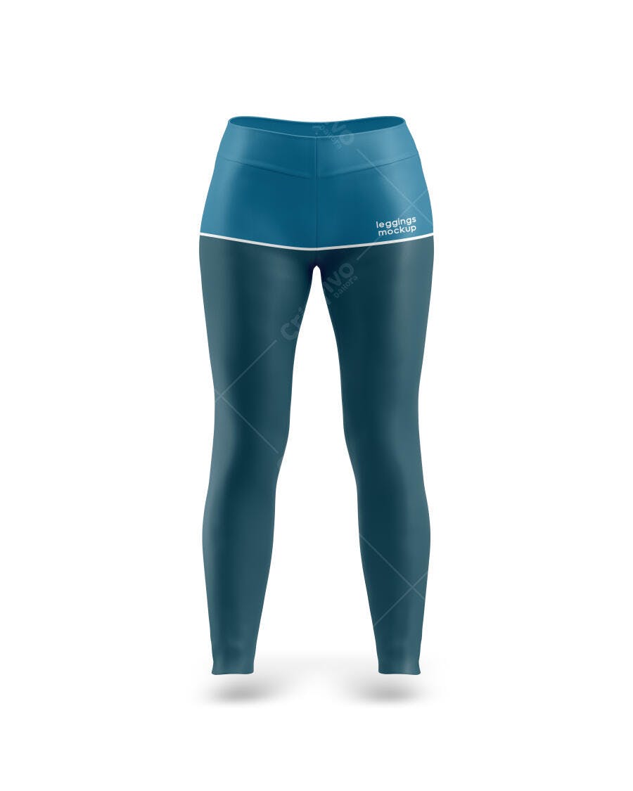Mockup Legging Fitness Feminina Frontal Fundo Branco Editável