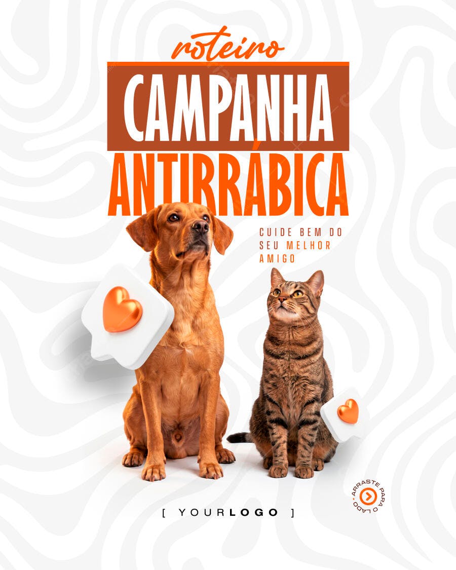 Post Instagram Campanha Antirrábica Pet Shop PSD Editável