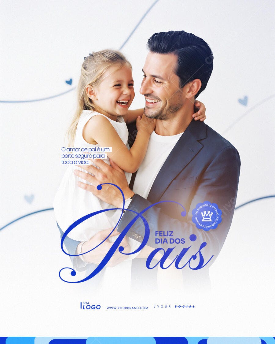 Post Instagram Dia dos Pais Agosto PSD Editável
