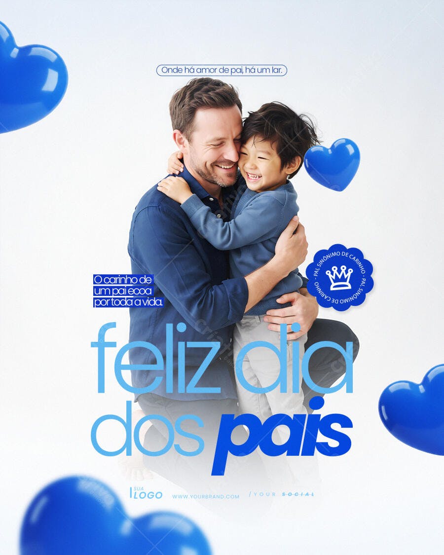 Post Instagram Dia dos Pais Agosto PSD Editável