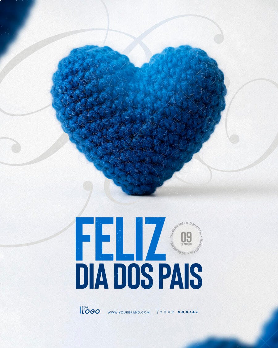 Post Instagram Dia dos Pais Agosto PSD Editável