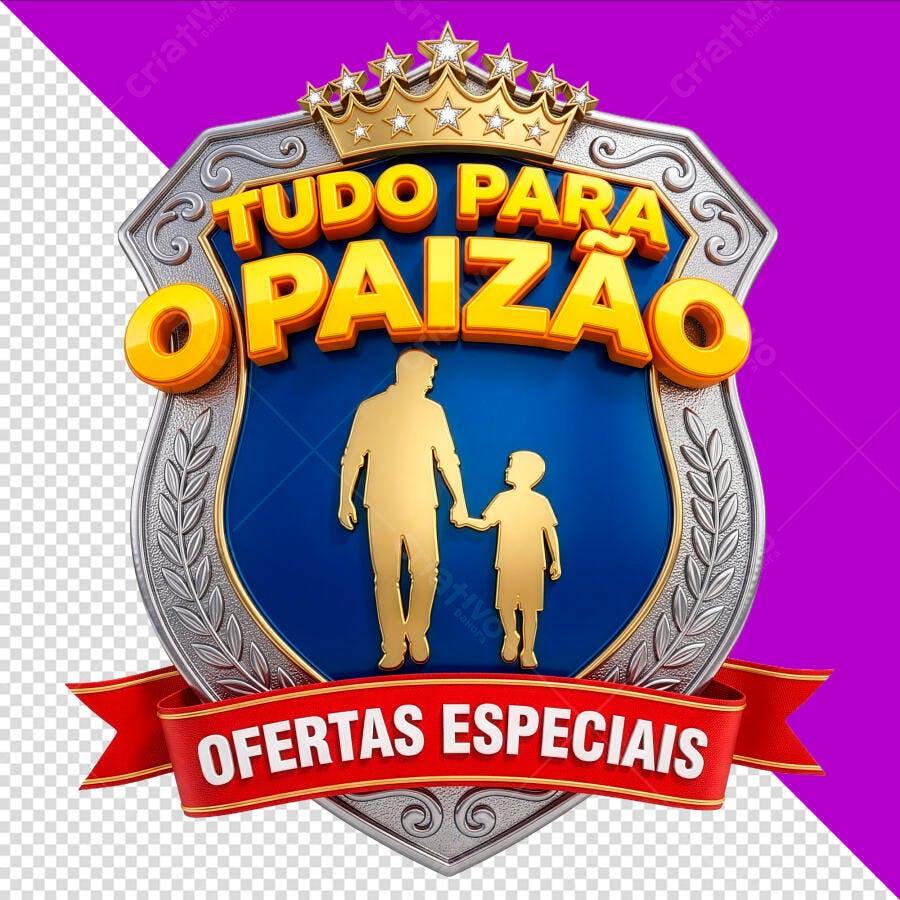 Selo Dia dos Pais Ofertas Especiais PSD Editável