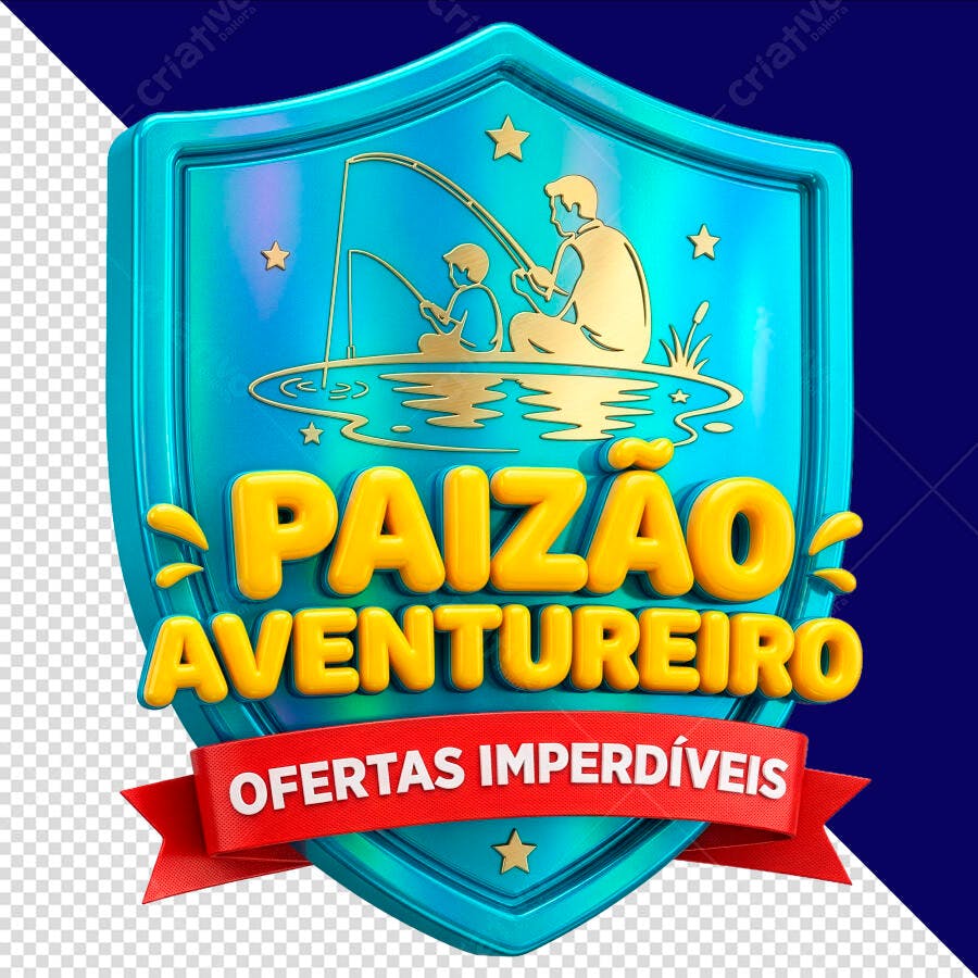 Selo Dia dos Pais Paizão Aventureiro PSD Editável
