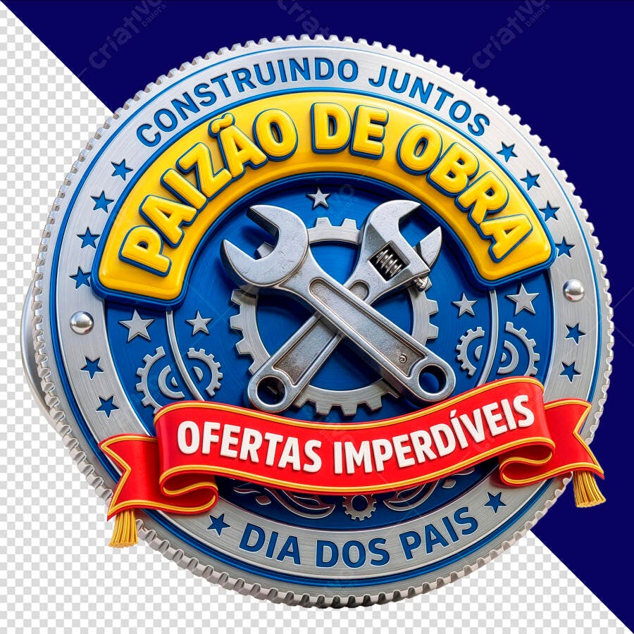 Selo Dia dos Pais Paizão de Obra PSD Editável