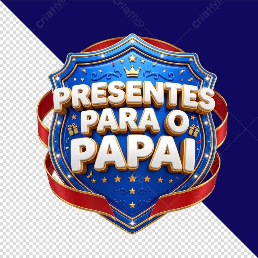 Selo Dia dos Pais Presentes para o Papai PSD Editável