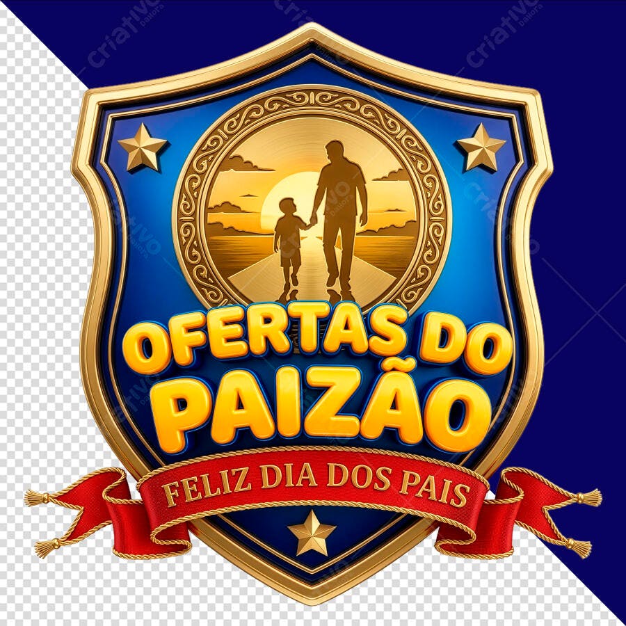 Selo Ofertas Dia dos Pais Agosto PSD Editável