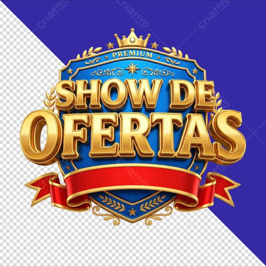 Selo Show de Ofertas Premium Dourado PSD Editável