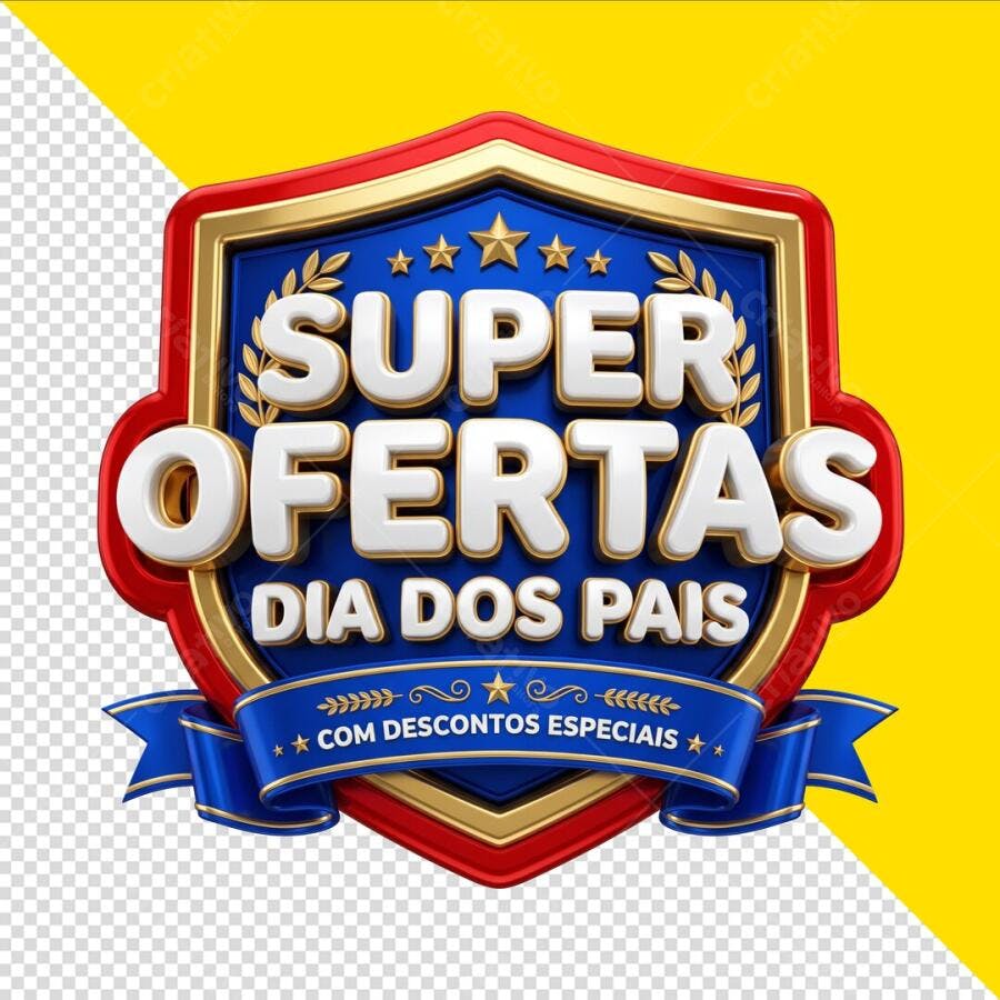 Selo Super Ofertas Dia dos Pais Agosto PSD Editável