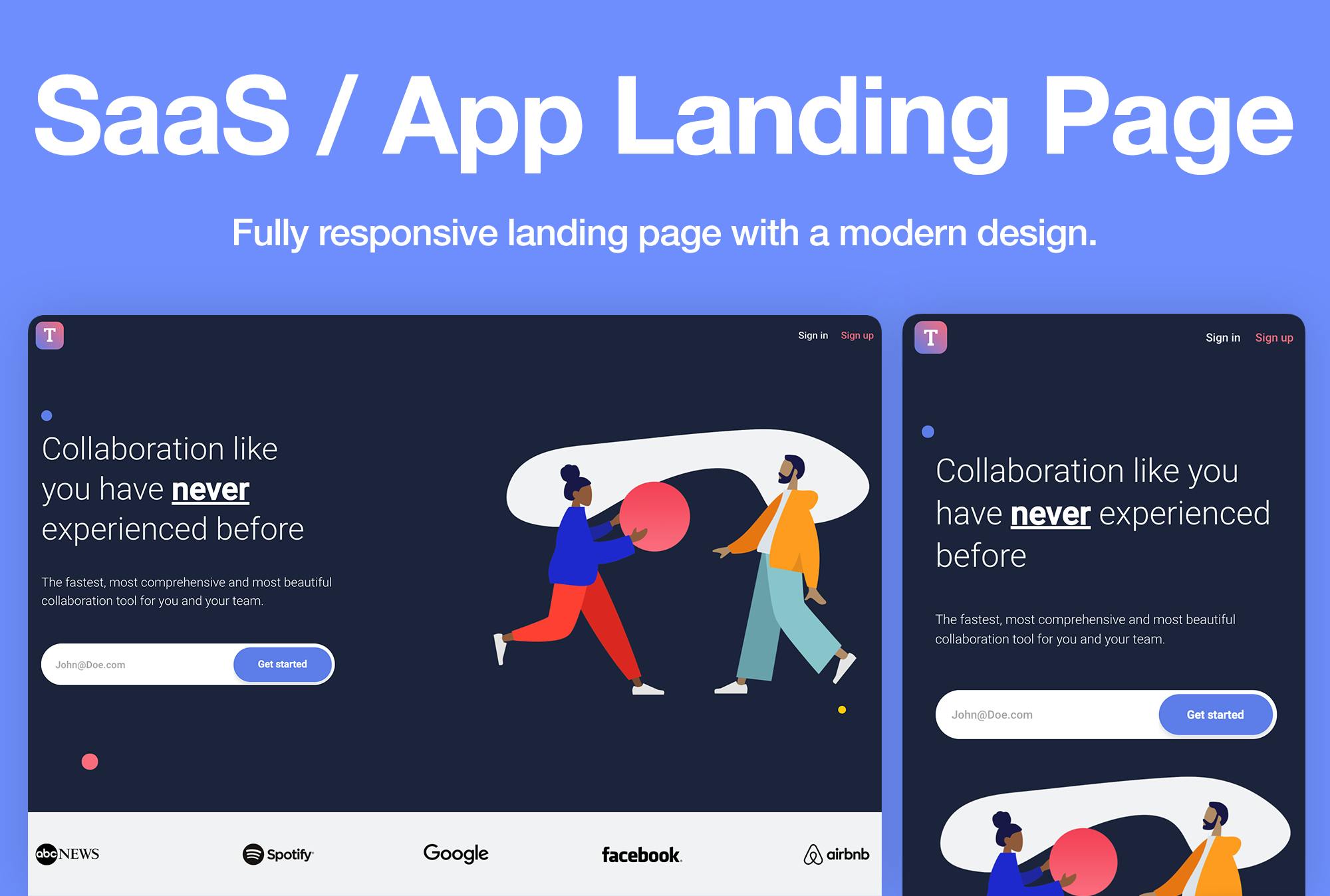 SaaS / App Landing Page Template Bubble