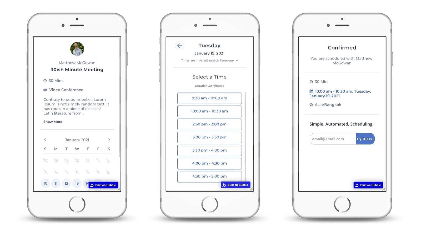 ScheduleMe Calendly Clone Template Bubble