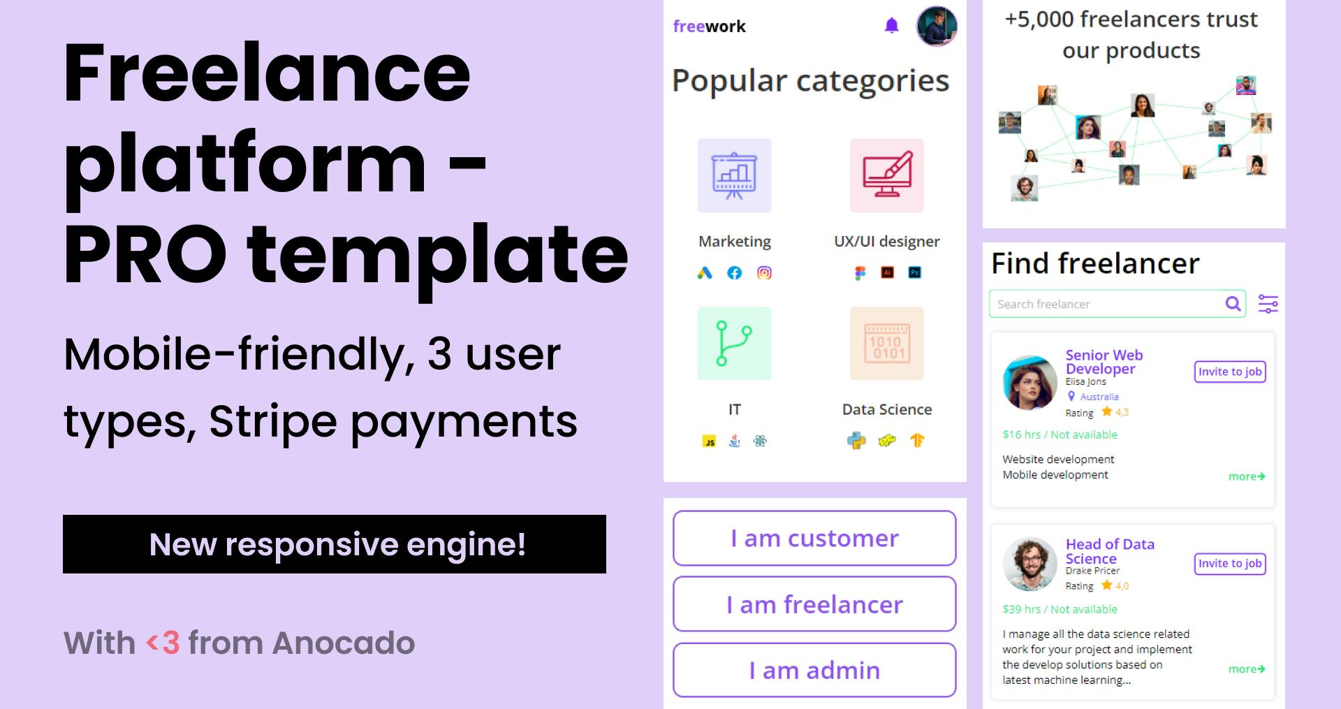 Freelancer Pro Platform Template | Bubble