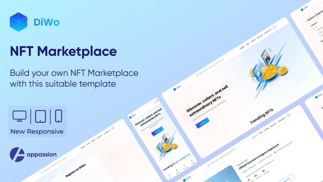 Diwo NFT Marketplace Template Bubble
