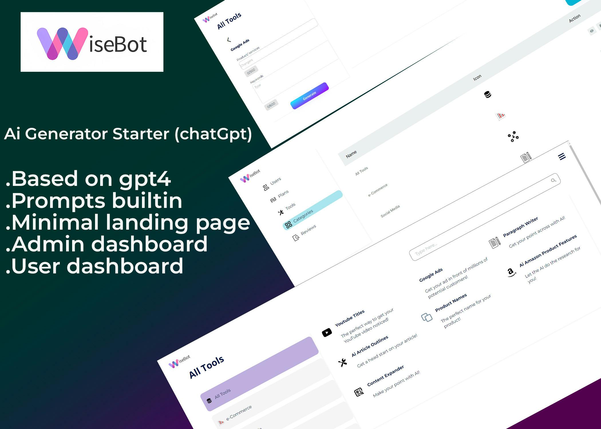 Ai Generator Starter (chatGpt) Template | Bubble