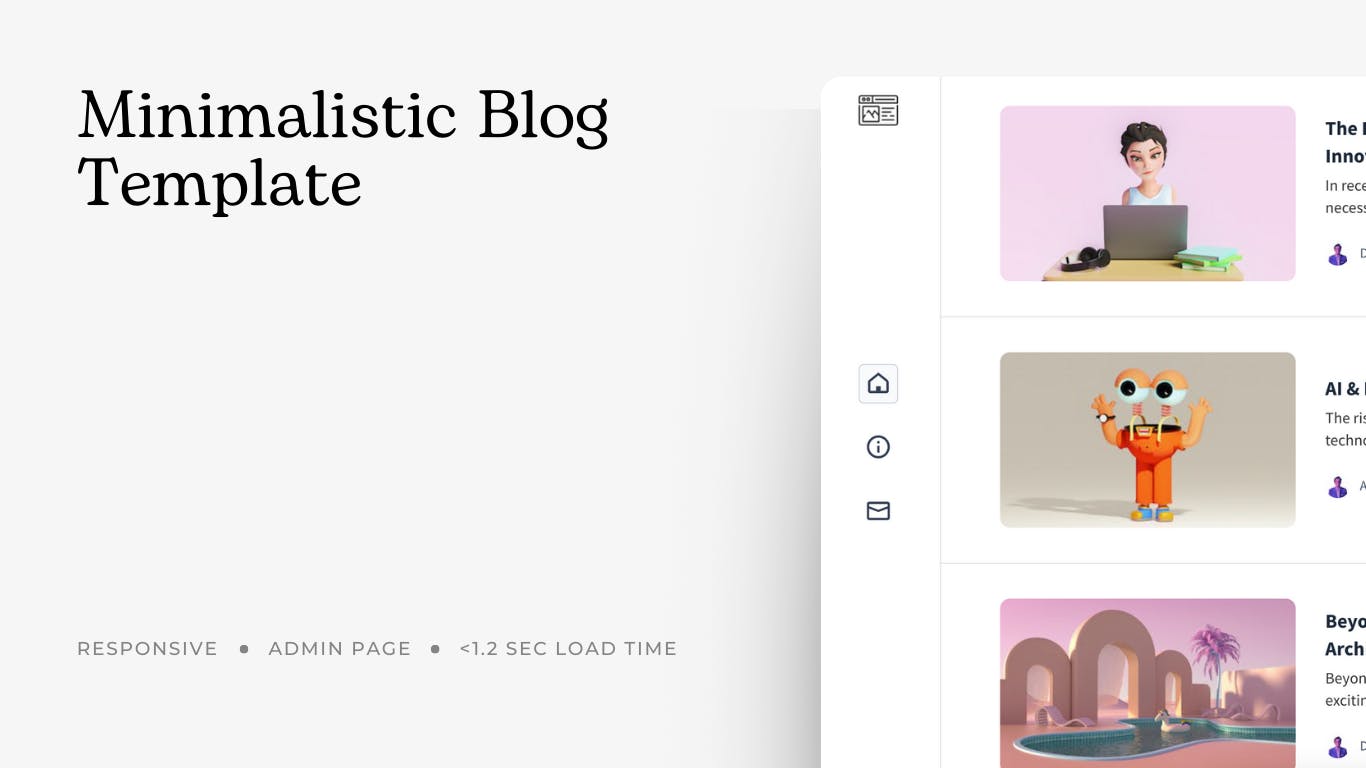 Minimalistic Blog Template Template | Bubble