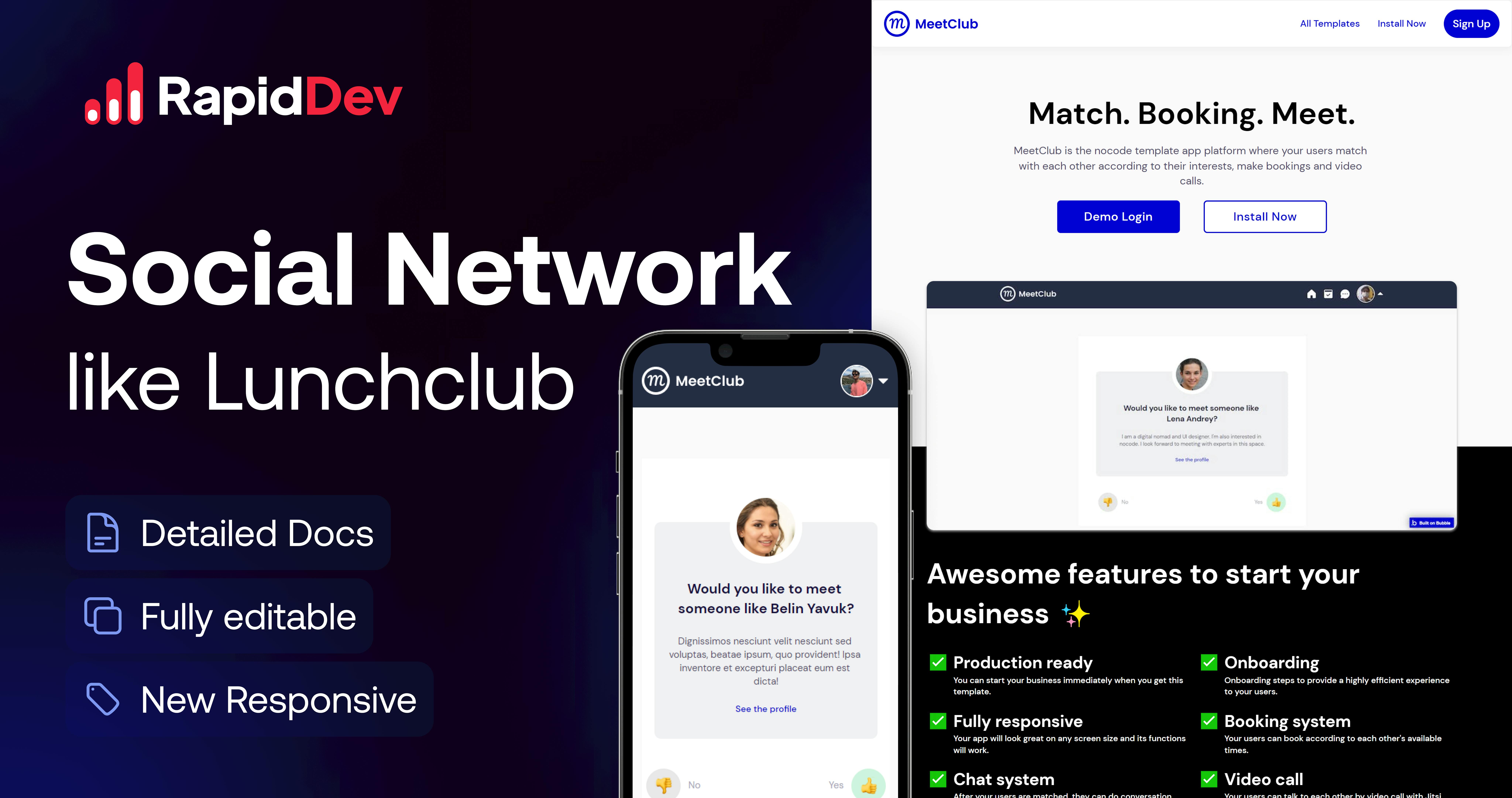 Meet Club Social Network Template Bubble