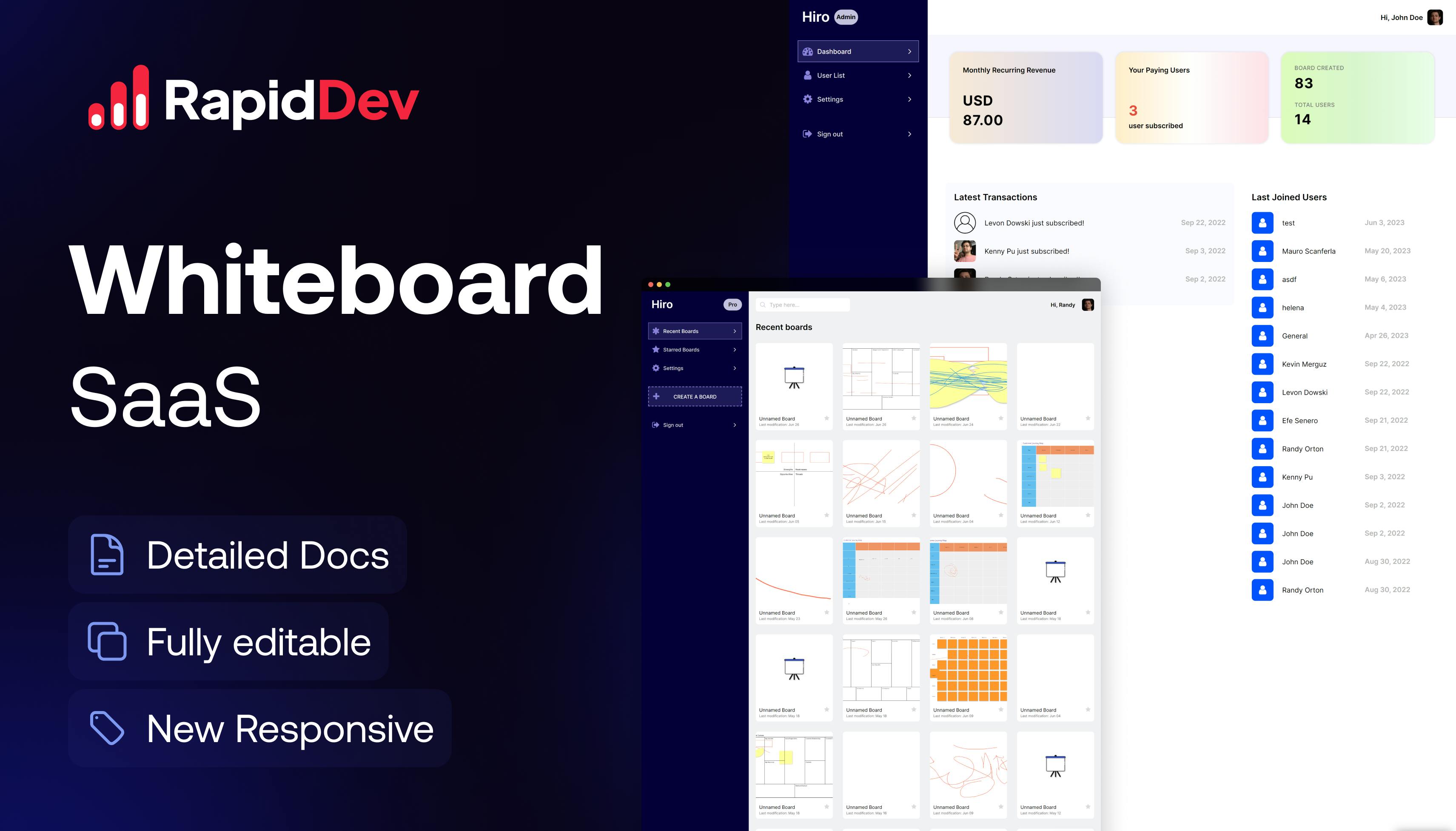 Whiteboard Saas Hiro Pro Template Bubble