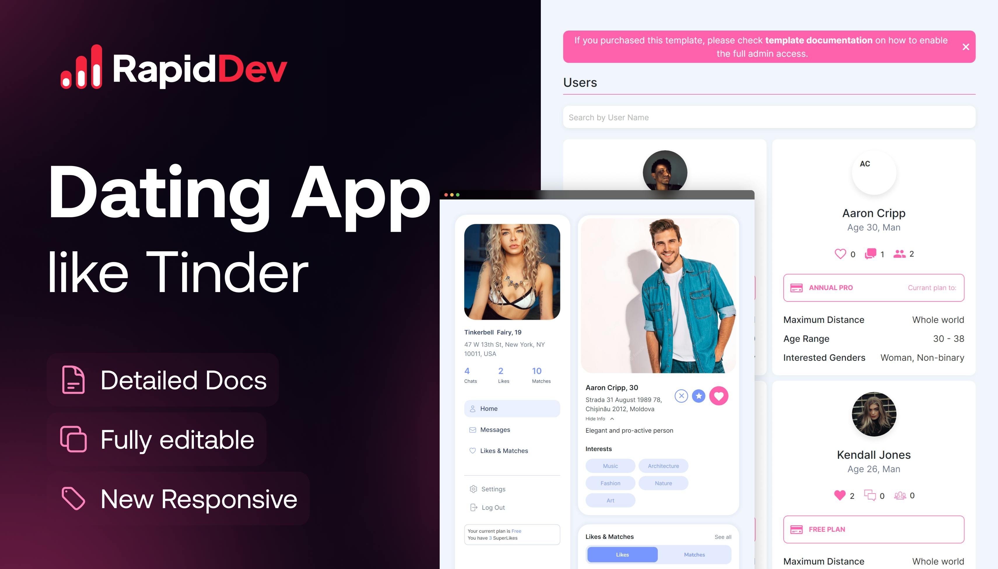 Tinder - like Online Matching Template | Bubble