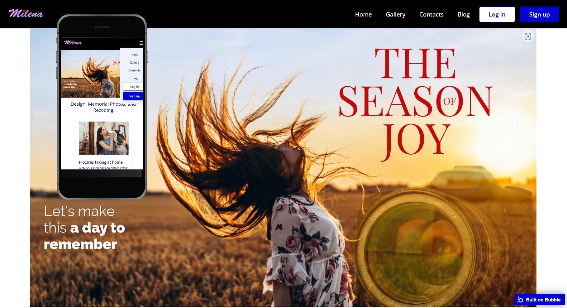 Simple Photography Site Template Bubble