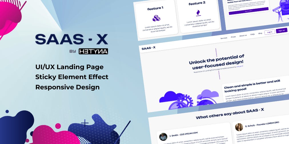 Saas X - Home/Landing Page UX Template | Bubble