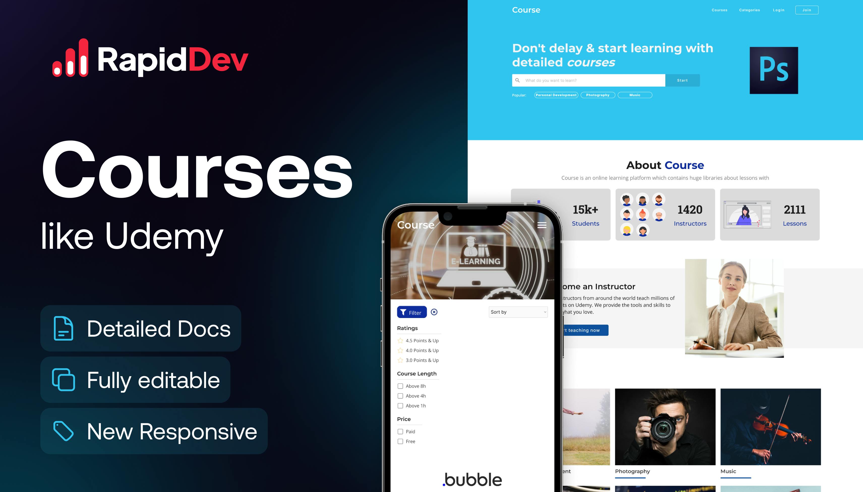 Udemy Like Courses App Template Bubble Udemy Like Courses App Template Bubble