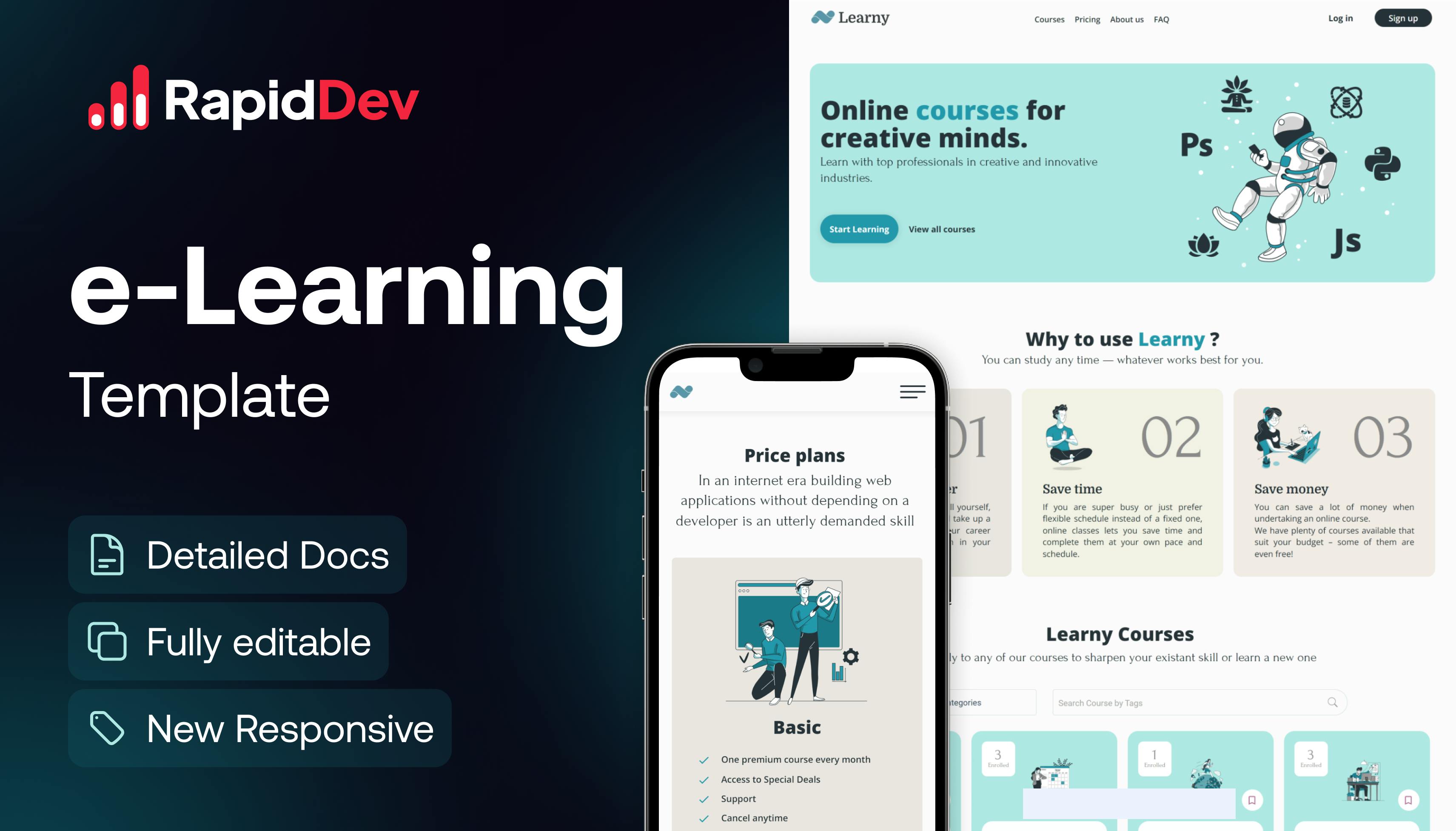 Learny - e-Learning SaaS Template | Bubble
