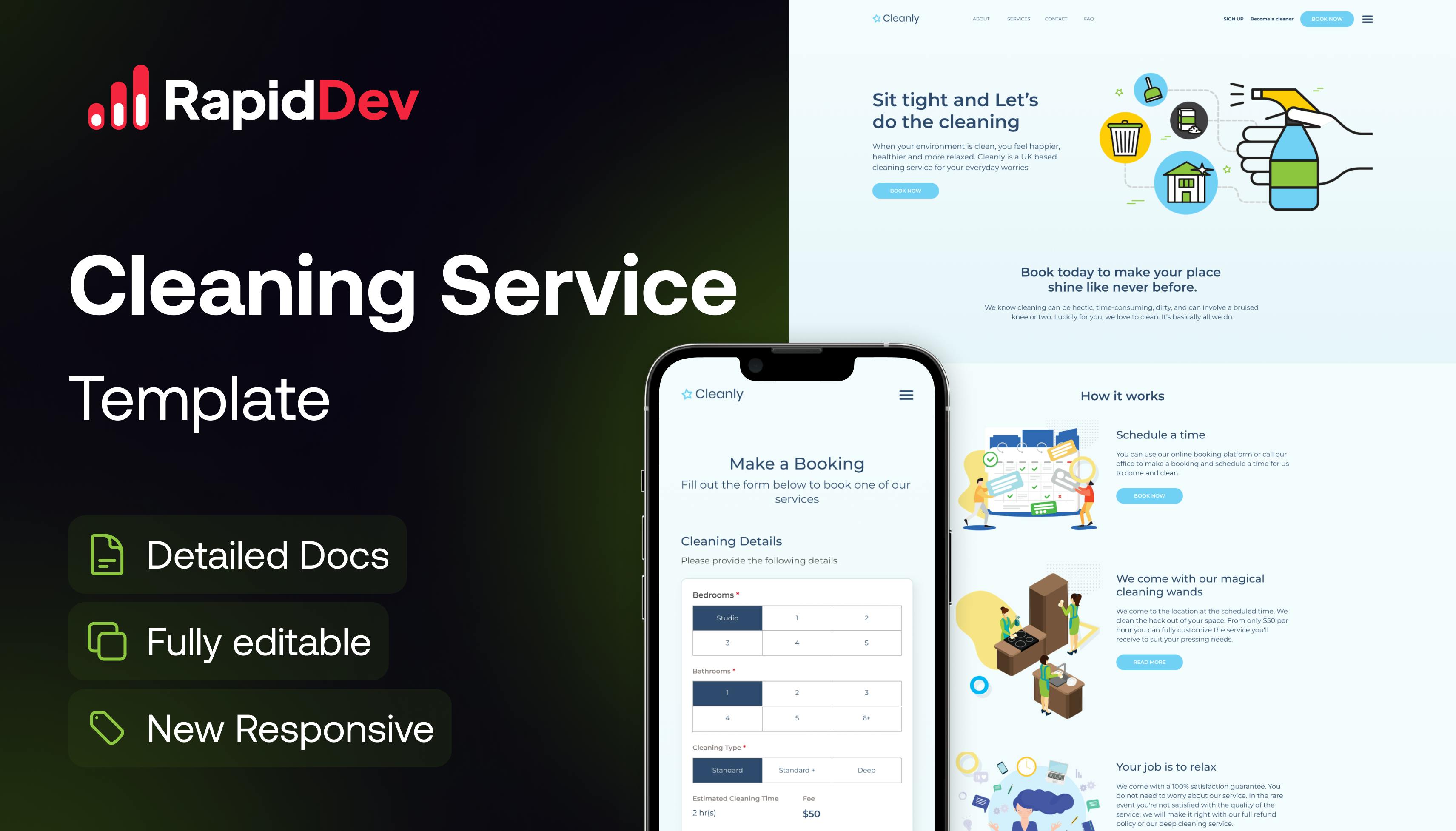 Cleanly - Cleaning Service Template | Bubble