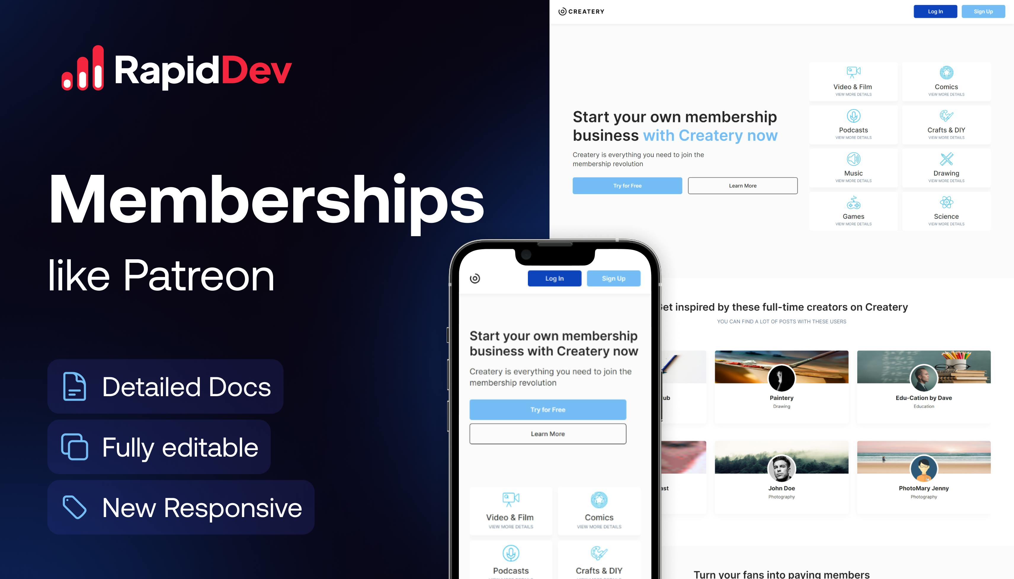 Pantreon App Patreon -like Monetization app Template | Bubble