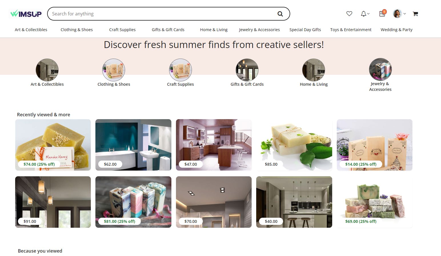 Marketplace Like Etsy Template Bubble