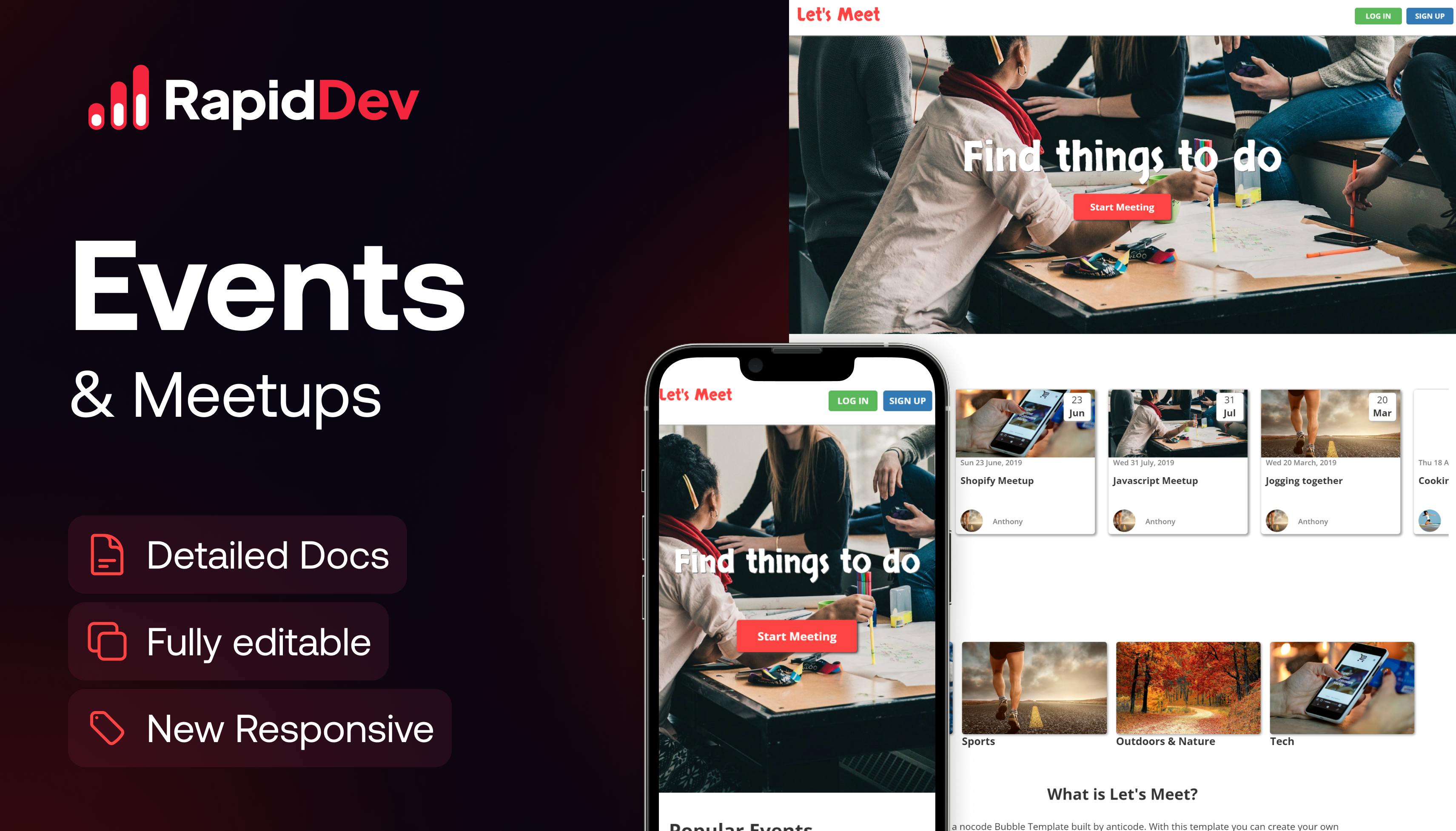 Meetups Template Template | Bubble