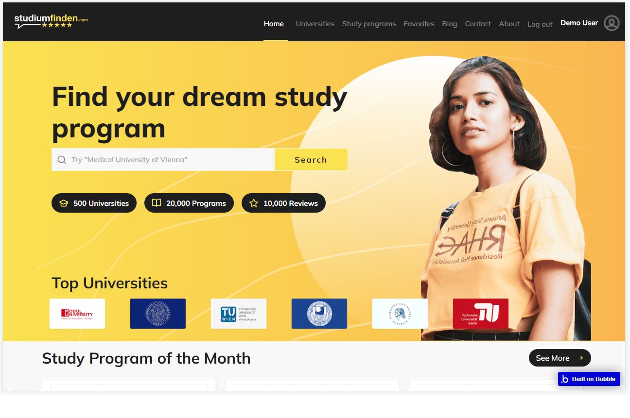 Study Program Directory Template Bubble