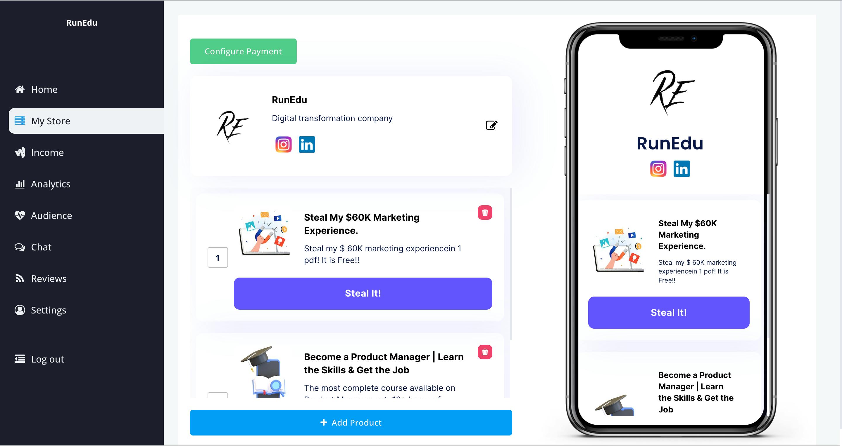 Digital Creator Store App Template | Bubble
