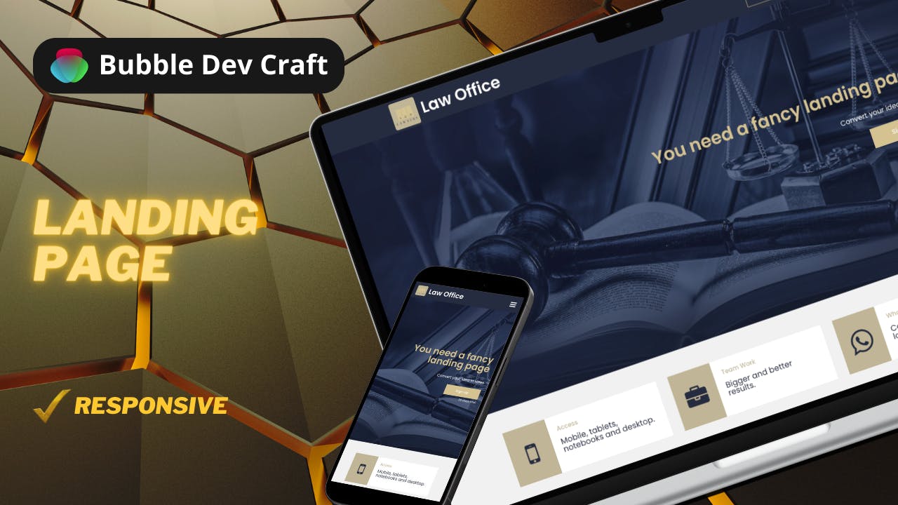 Landing Page Template Bubble