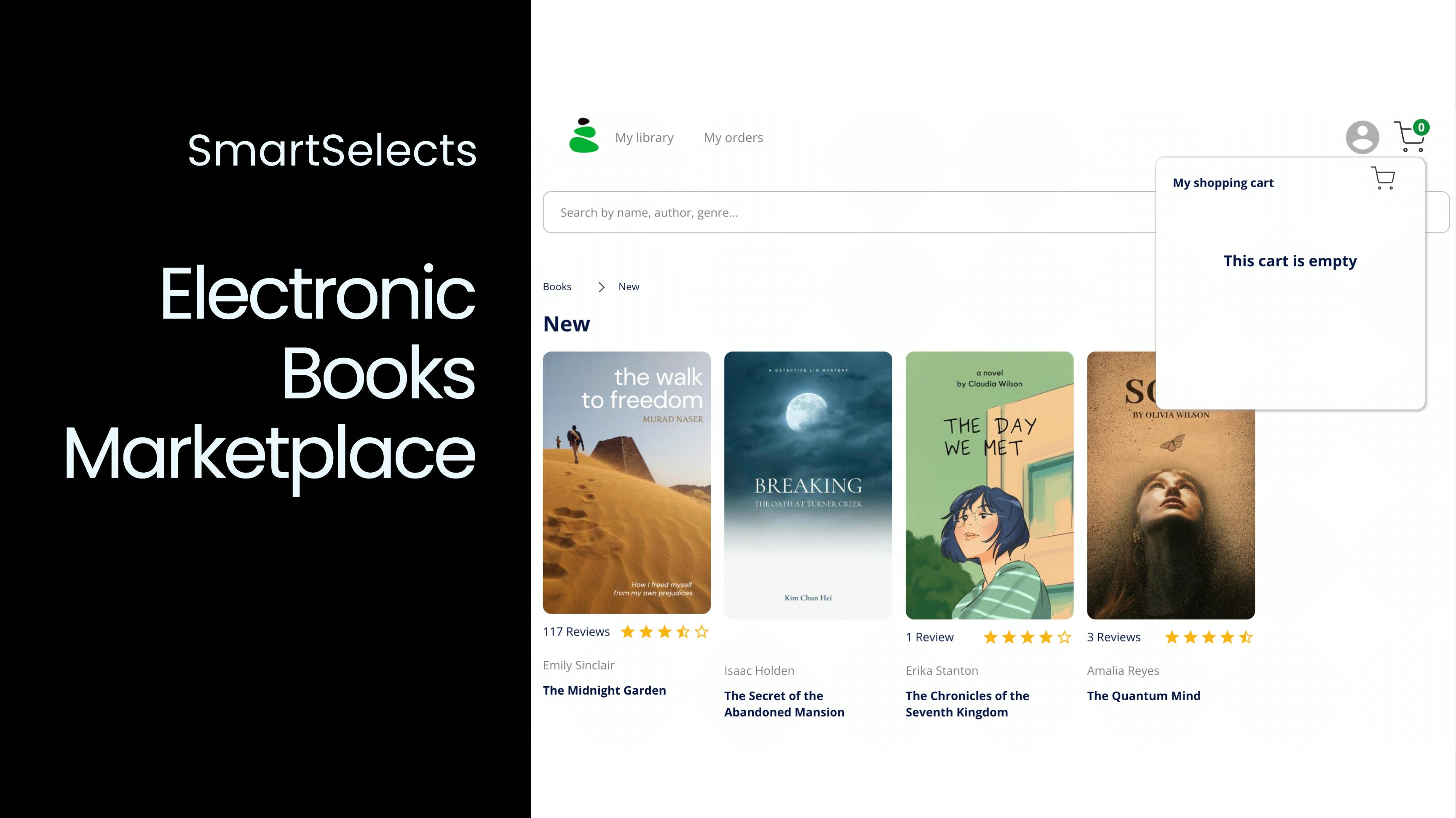 Electronic Books Example Types Electronic Books Marketplace Template | Bubble