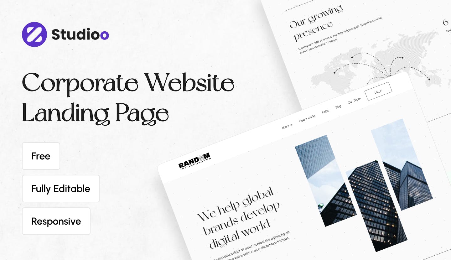 Corporate Landing Page Template Bubble