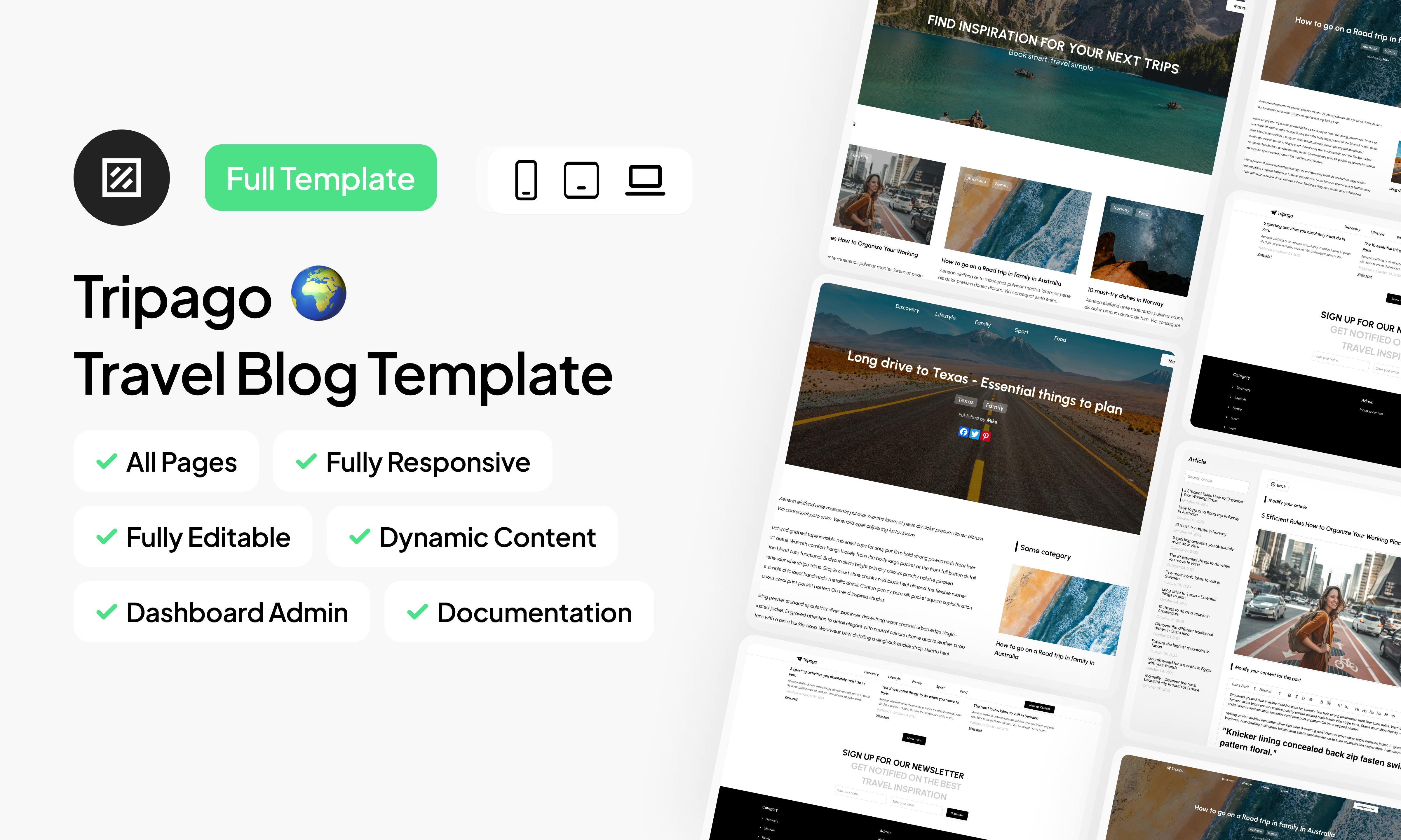 Travel Blog Template Template Bubble