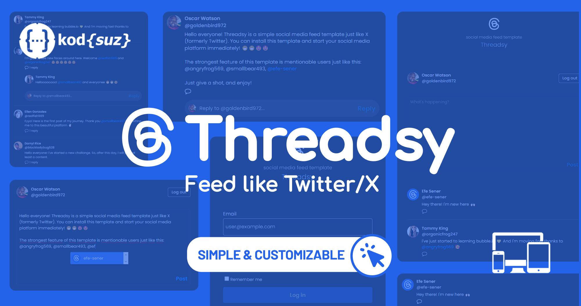 Feed like Twitter - Threadsy Template | Bubble