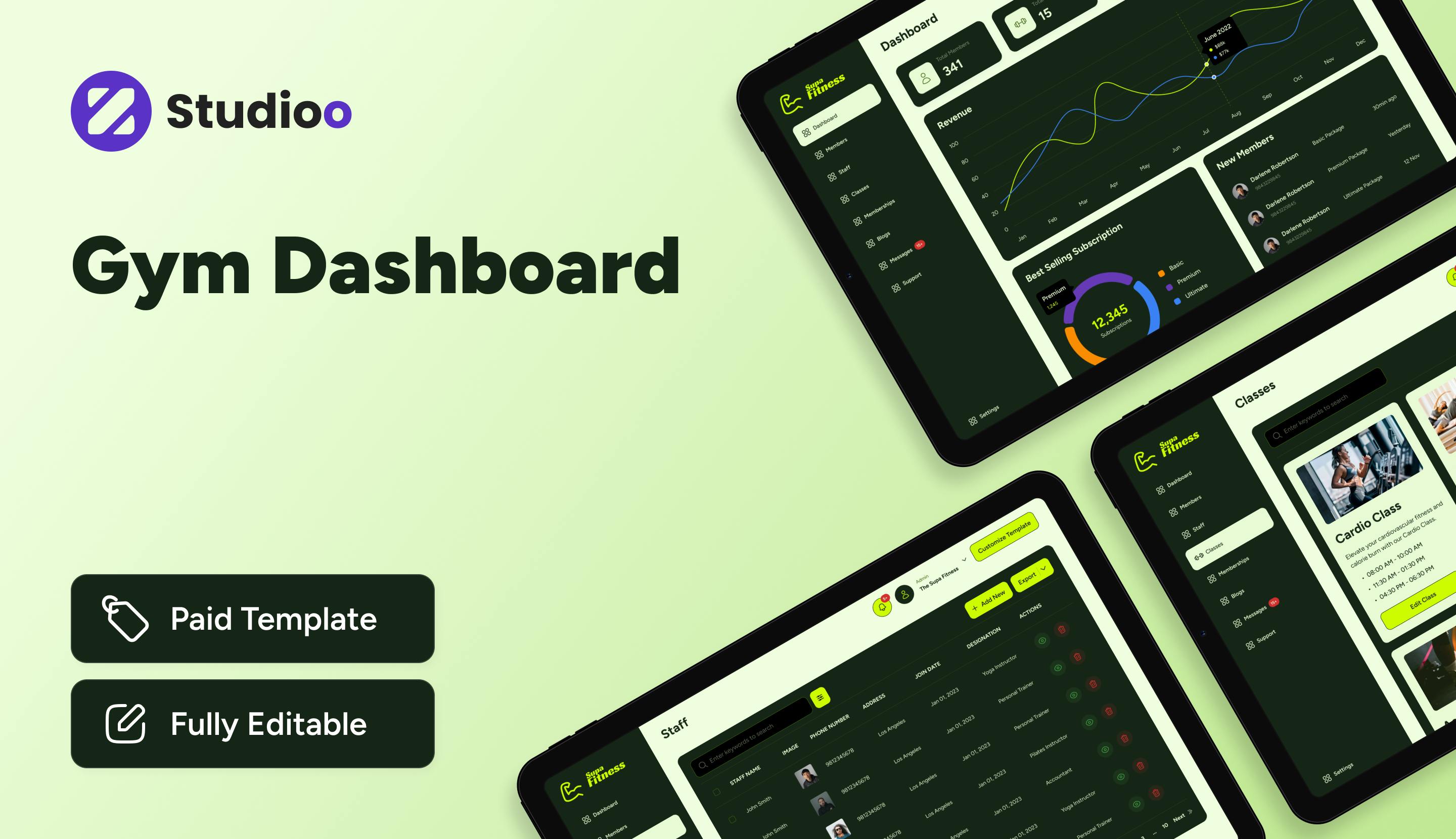 Gym Dashboard | Z Studioo Template | Bubble