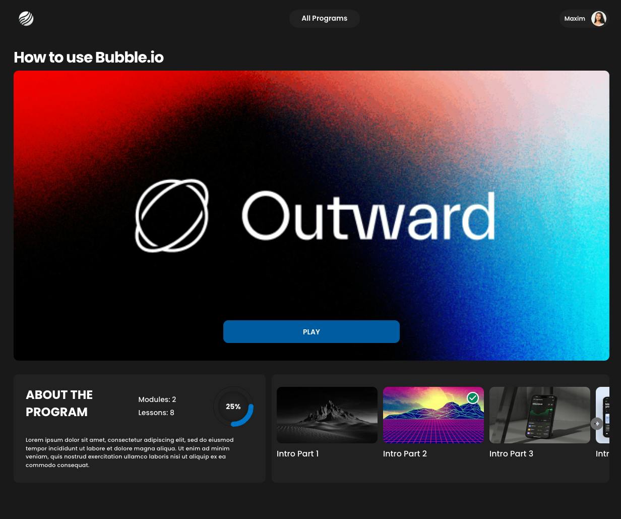 Custom Coaching Platform Template | Bubble