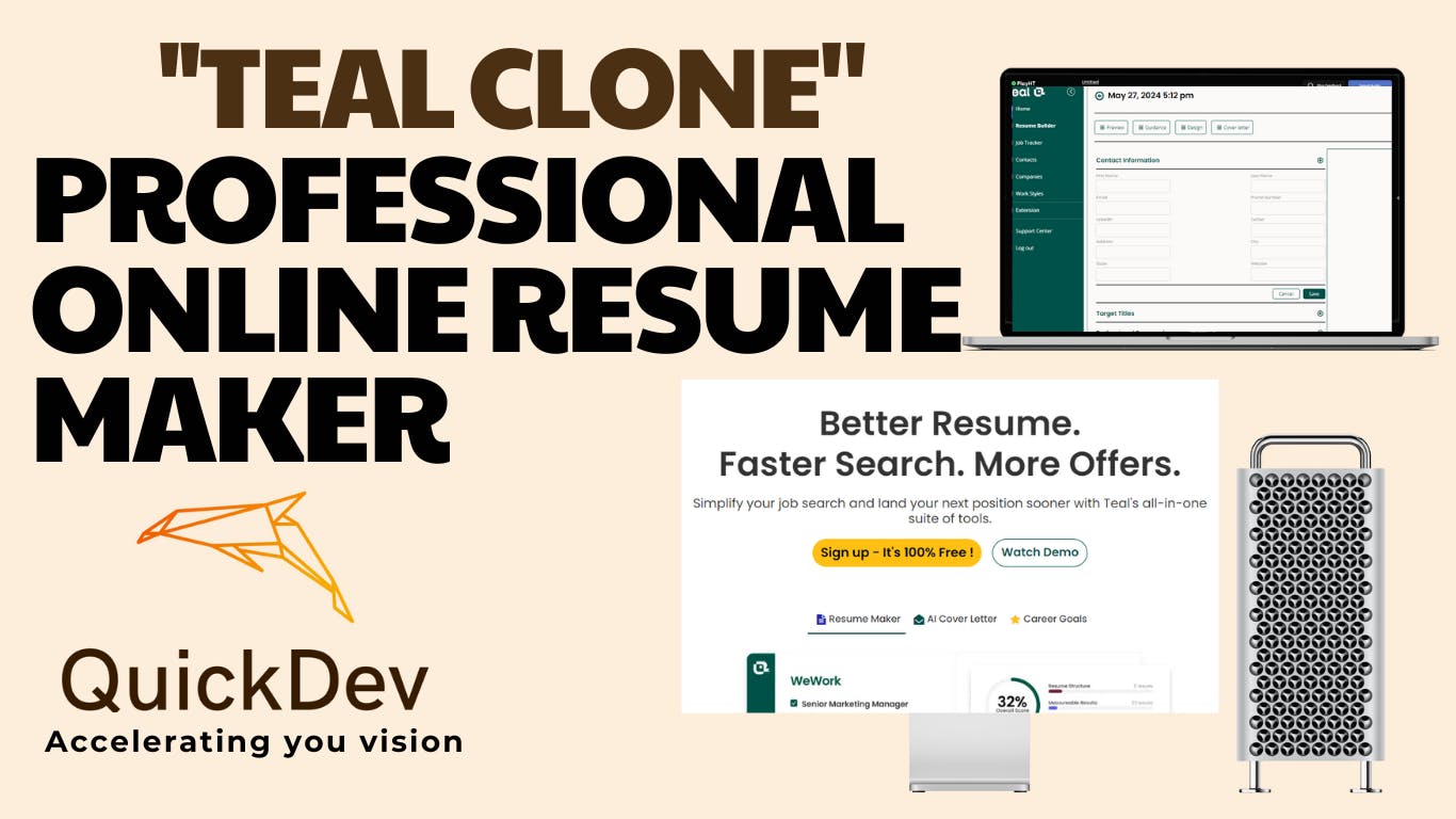 Teal Cv/Resume Builder Clone Template | Bubble