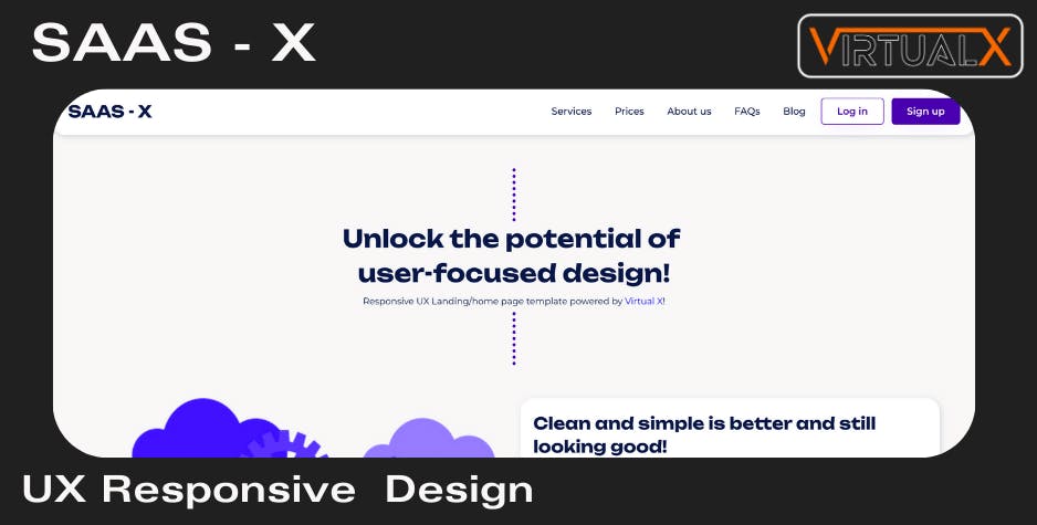 Saas X - Home/Landing Page UX Template | Bubble